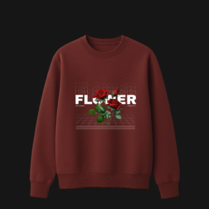 Red Black and White Modern Floral Flower T Shirt